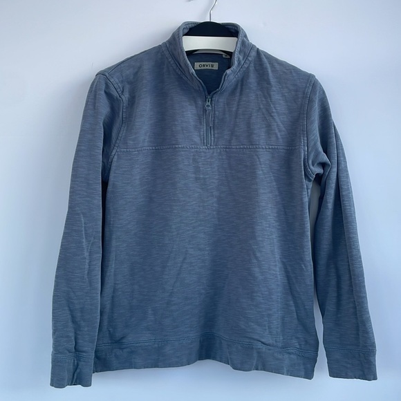 Orvis Blue Quarter-Zip Pullover with Pockets Medium - Picture 16 of 16